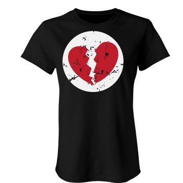 Broken Heart-A-Lot Bear Junior Fit Bella Sheer Longer Length Rib Tee