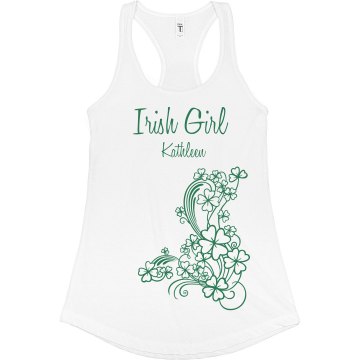 Irish Girl  Junior Fit Bella Sheer Longer Length Rib Racerback Tank Top