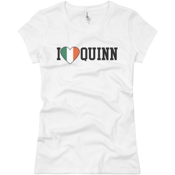 I Love Irish Heart Junior Fit Bella Long Sleeve Crewneck Jersey Tee