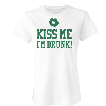 Rhinestone Kiss Me Junior Fit Bella Crewneck Jersey Tee