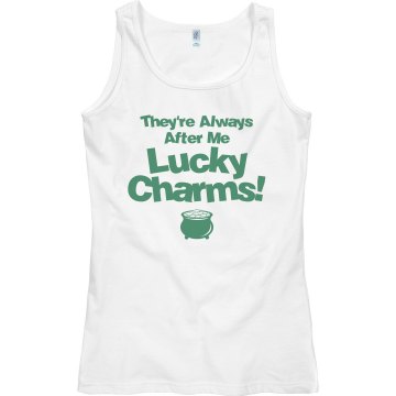 After Me Lucky Charms Junior Fit Bella Sheer Longer Length Rib Tank Top