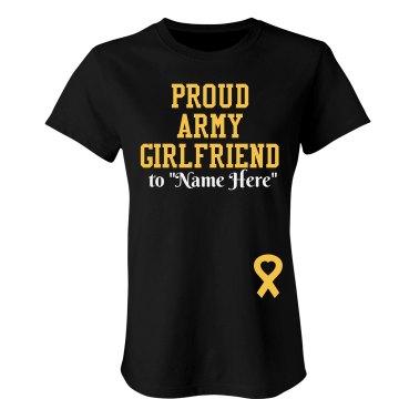 Proud Army Girlfriend Junior Fit Bella Sheer Longer Length Rib Tee