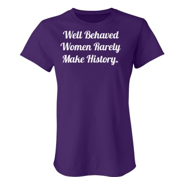 Behaved Women Tee Junior Fit Bella Sheer Longer Length Rib Tee