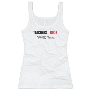 Teachers Rock Junior Fit Basic Bella 2x1 Rib Tank Top