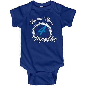 Four Month Birthday Infant Rabbit Skins Lap Shoulder Creeper