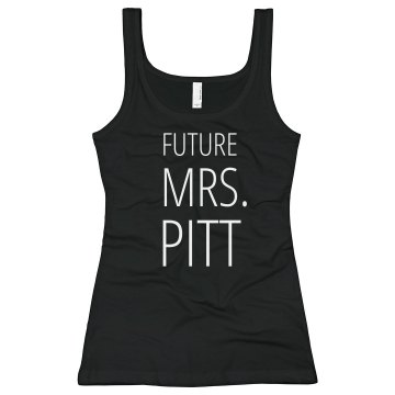 Future Mrs. Pitt Junior Fit Bella Sheer Longer Length Rib Tank Top