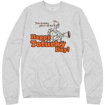 Thanksgiving Tofurky Day Unisex Hanes Crew Neck Sweatshirt