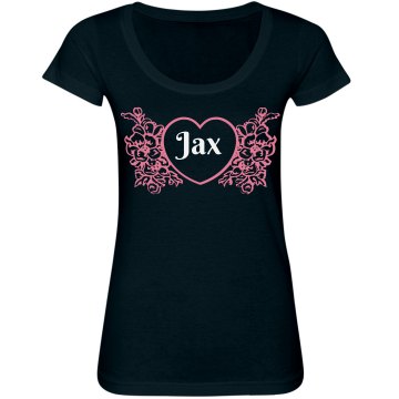 Personalized Love Junior Fit Bella Sheer Longer Length Scoopneck Tee
