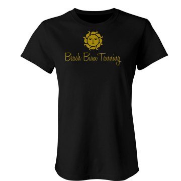 Tanning Salon Business Junior Fit Bella Double V Sheer Jersey Tee