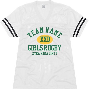 Girls Dirty Rugby Team Junior Fit Augusta Replica Football Jersey