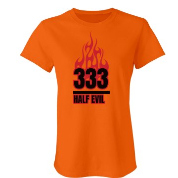 Half Evil 333 Junior Fit Bella Crewneck Jersey Tee