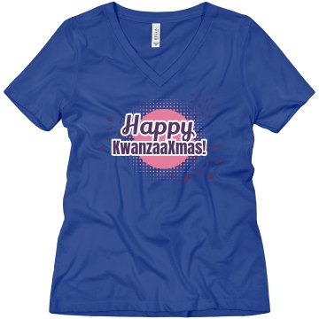 Happy KwanzaaXmas Misses Relaxed Fit Anvil V-Neck Tee