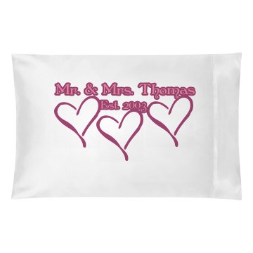 Mr & Mrs Pillow Pillowcase