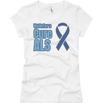 Walk For A Cure ALS Junior Fit Basic Bella Favorite Tee