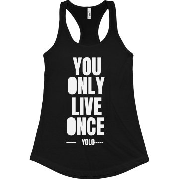 YOLO Junior Fit Bella Sheer Longer Length Rib Racerback Tank Top