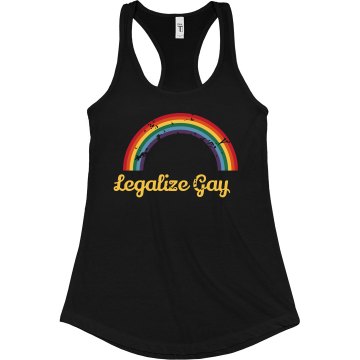 Legalize Gay Tank Junior Fit Bella Sheer Longer Length Rib Racerback Tank Top