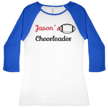 Jason's Cheerleader Junior Fit Bella 1x1 Rib 3/4 Sleeve Raglan Tee