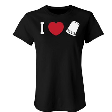 I Love Flip Cup Junior Fit Bella Sheer Longer Length Rib Tee