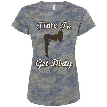 Get Dirty Mud Run Camo Misses Relaxed Fit Code V Jersey Pink Camo Tee