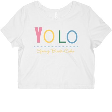 YOLO Spring Break Misses Bella Flowy Boxy Lightweight Crop Tee