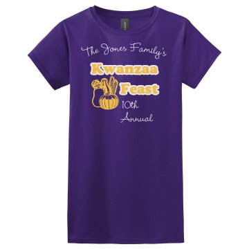 Kwanzaa Feast Tee Misses Relaxed Fit Gildan Ultra Cotton Tee