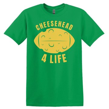 Cheesehead 4 Life Unisex Gildan Heavy Cotton Crew Neck Tee