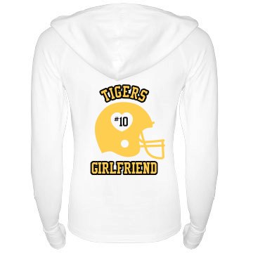 Football Girlfriend Junior Fit Bella Long Sleeve 1/2 Zip Hooded Pullover Tee