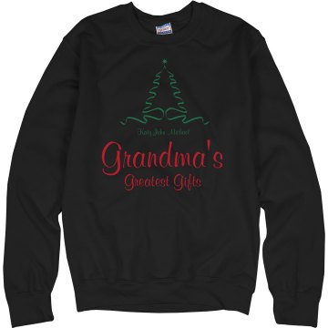 Grandma's Greatest Gifts Unisex Hanes Crew Neck Sweatshirt