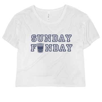 Sunday Funday Misses Bella Flowy Boxy Lightweight Crop Tee