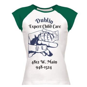 Dublin Expert Child Care Junior Fit Bella 1x1 Rib Ringer Tee