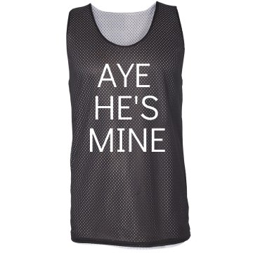 Aye He's Mine Girl Jersey Badger Sport Mesh Reversible Tank