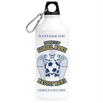 Property of Soccer Aluminum Water Bottle