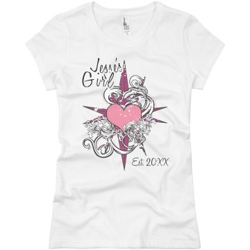 Jesse's Girl Distressed Junior Fit Basic Bella Favorite Tee