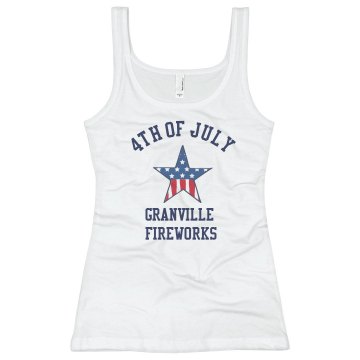 Fireworks Tank Junior Fit Basic Bella 2x1 Rib Tank Top