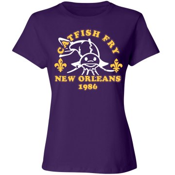 Catfish Fry Vintage Misses Relaxed Fit Gildan Ultra Cotton Tee