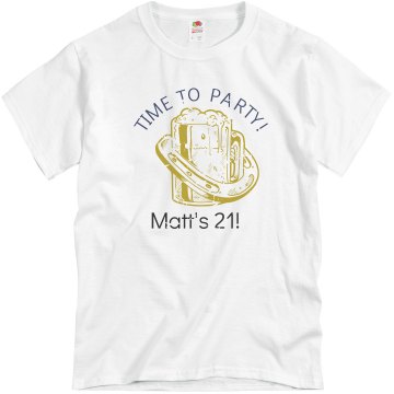 21 Birthday Distressed Unisex Basic Gildan Heavy Cotton Crew Neck Tee