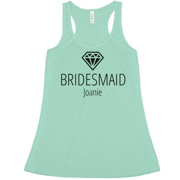 Bridesmaid Dove w/ Scroll Junior Fit Bella Sheer Longer Length Rib Tank Top