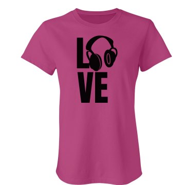 I Love Dubstep Junior Fit Bella Sheer Longer Length Rib Tee