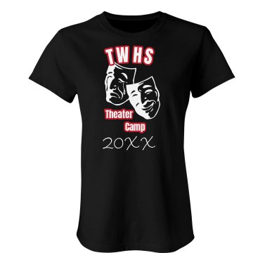 TWHS Theater Camp Junior Fit Bella Sheer Longer Length Rib Tee
