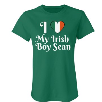 Irish Love Junior Fit Bella Crewneck Jersey Tee