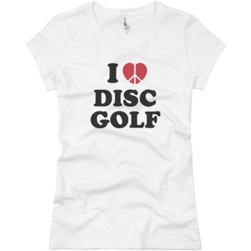 Peace, Love, Disc Golf Junior Fit Basic Bella Favorite Tee