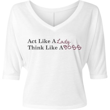 Think Like A Boss Misses Bella Flowy V-Neck Half-Sleeve Tee