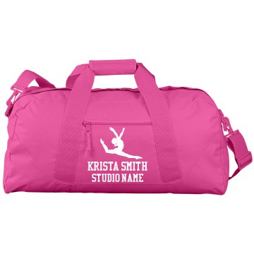 Krista Smith Gymnastics Port & Company Large Square Duffel Bag