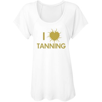 I Heart Tanning Misses Bella Flowy Lightweight Raglan Tee