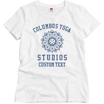 Columbus Yoga T Misses Relaxed Fit Basic Gildan Ultra Cotton Tee
