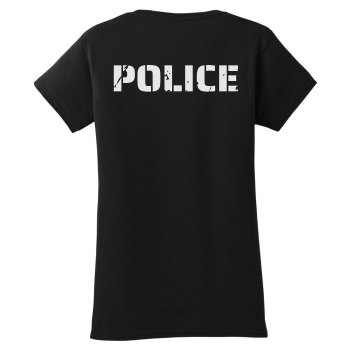 Police Distress w/ Back Misses Relaxed Fit Gildan Ultra Cotton Tee
