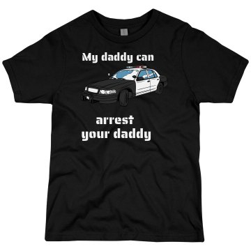 Daddy Is A Police Officer Youth Gildan Heavy Cotton Crew Neck Tee