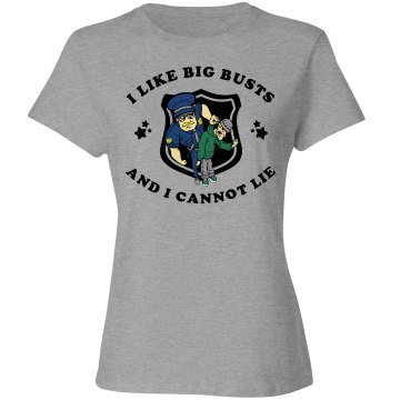 Police Bust T Misses Relaxed Fit Gildan Heavy Cotton Tee