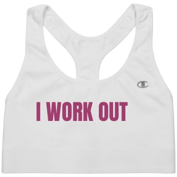 I Work Out Alo Ladies' Mesh Back Sports Bra