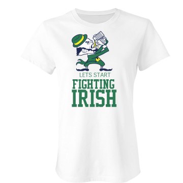 Lets Fight Irish Junior Fit Bella Crewneck Jersey Tee